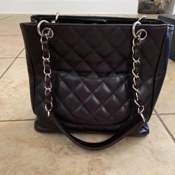 Chanel Caviar Petit Shopping Tote - brown - Picture 4 of 10